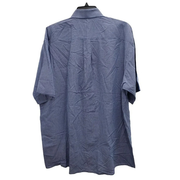 Jos. A. Bank Men's Stays Cool Blue & White Check Cotton Button Up Shirt Size L - Picture 4 of 4
